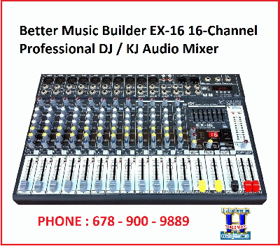 Better Music Builder EX-16 16-Channel Professional DJ / KJ Audio Mixer